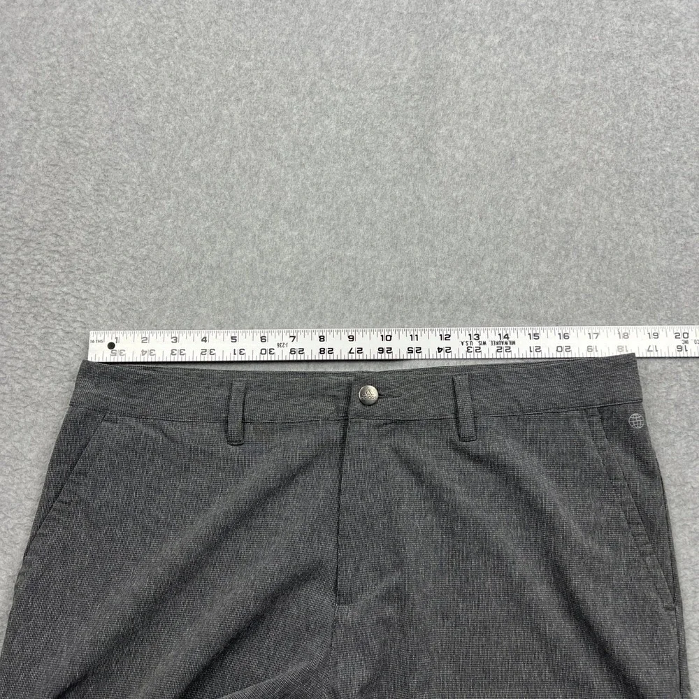 Adidas Crosshatch Shorts Mens 36 Grey Golf Performance Stretch Flat Chino HA1462